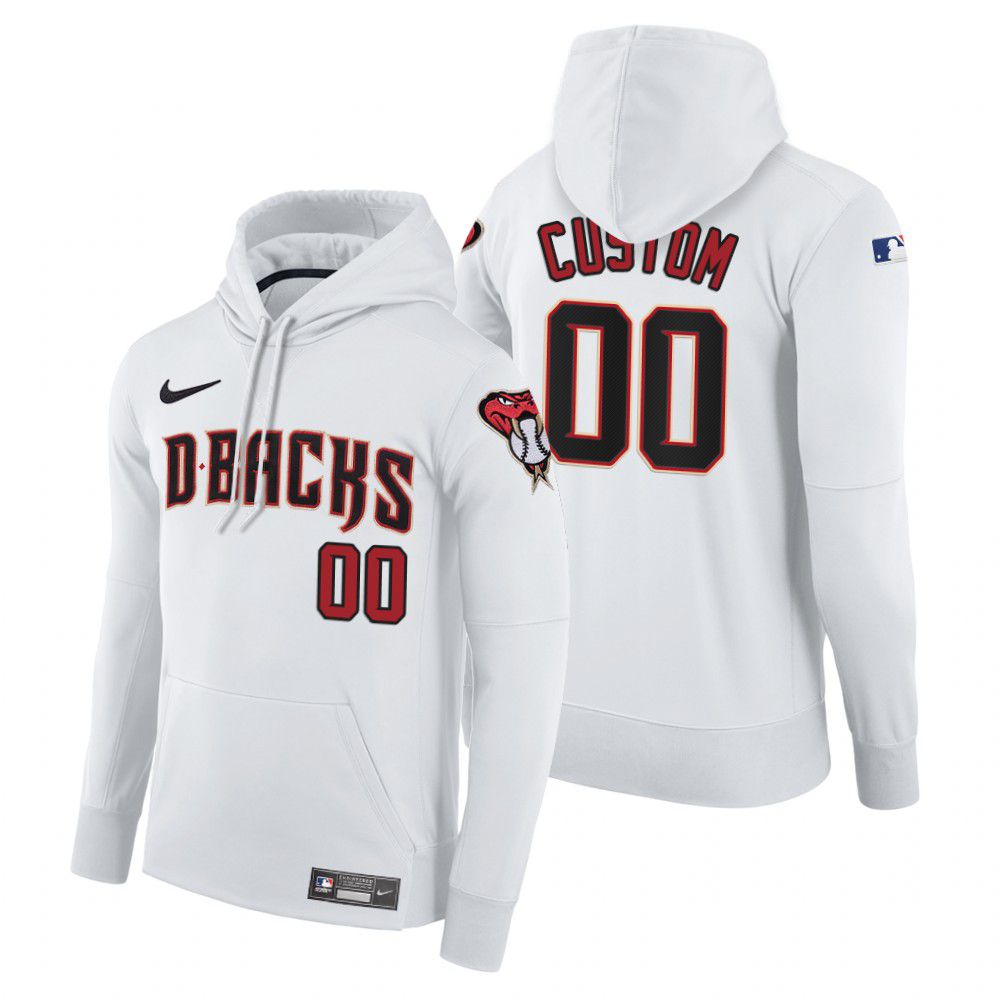 Men Arizona Diamondback #00 Custom white home hoodie 2021 MLB Nike Jerseys->arizona diamondback->MLB Jersey